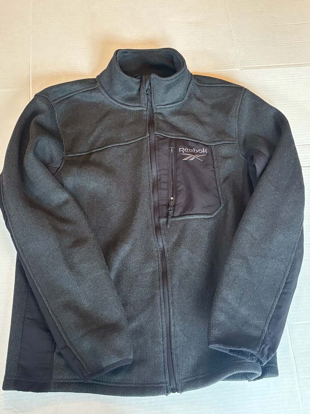 Reebok Full Zip Textured Fleece Jacket Size Small